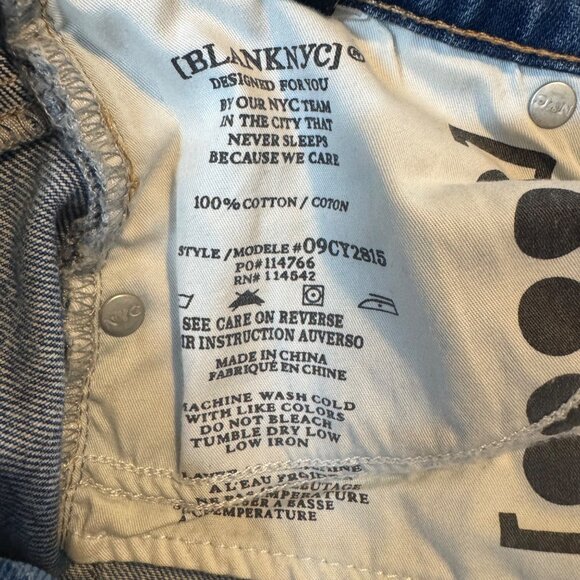Blank NYC Baxter Ribcage Jeans Womens Blue 2 Tone Straight Leg Button Fly Sz 27 - Picture 7 of 11